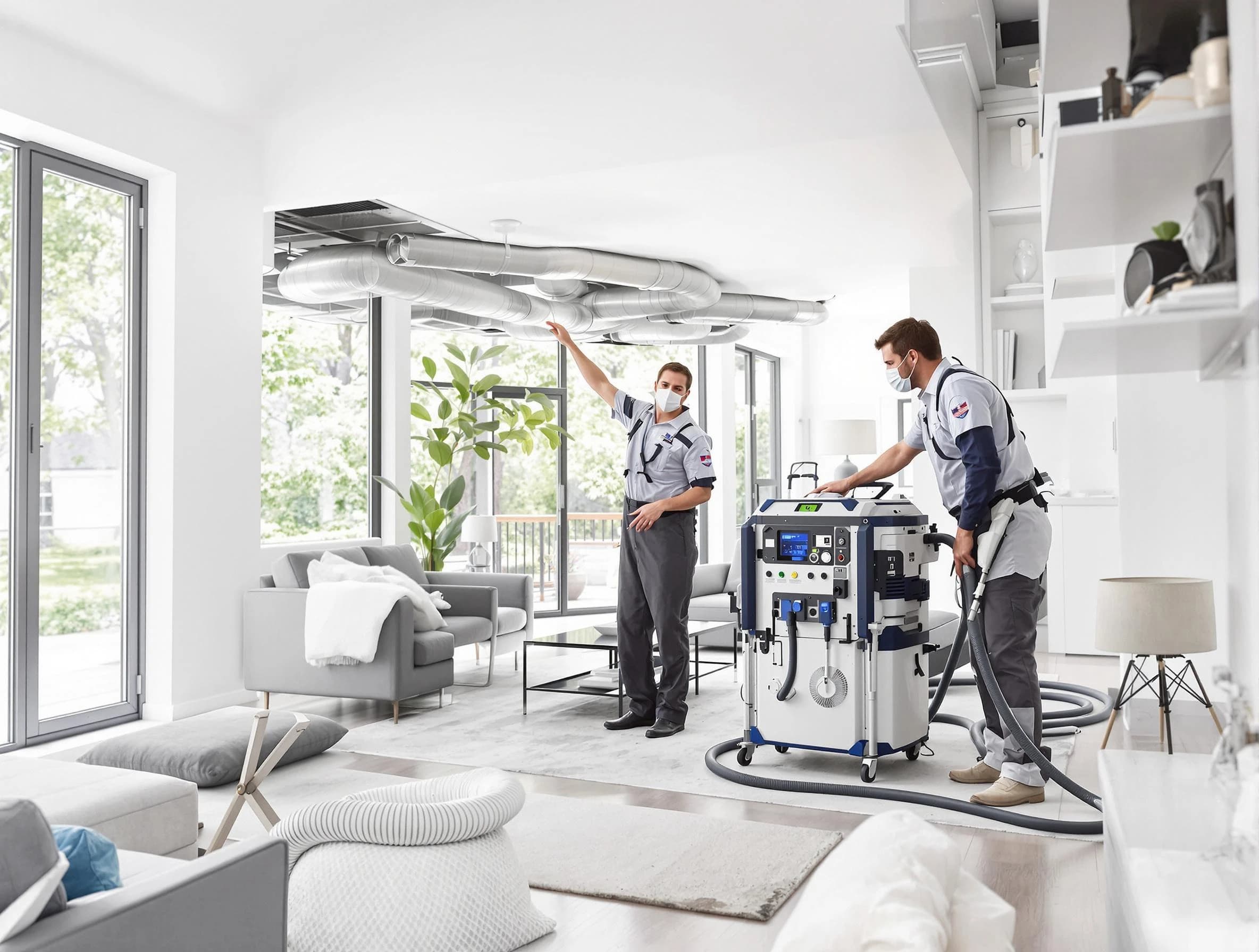 East Highland Park Air Duct Cleaning professional conducting pure air duct cleaning with state-of-the-art equipment in East Highland Park