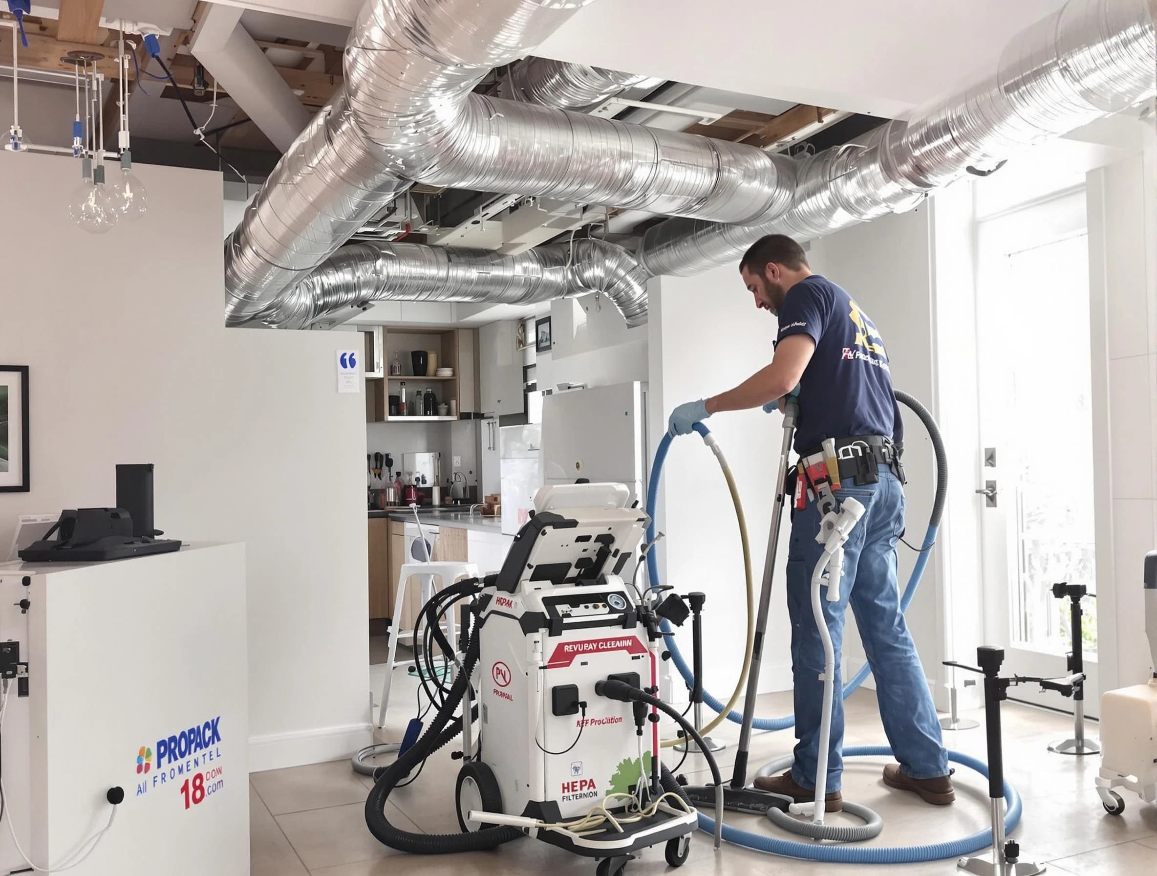 East Highland Park Air Duct Cleaning technician performing advanced pure duct cleaning with specialized equipment in East Highland Park